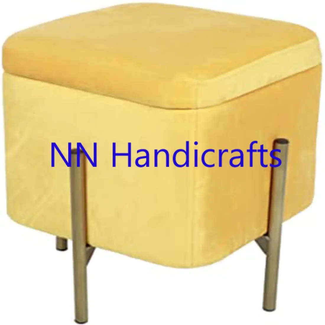 Home Hotel Restaurant Kitchen Fabric Metal Antique Color Copper Antique Round With White Fabric Seat Bench Gift Party Barstool