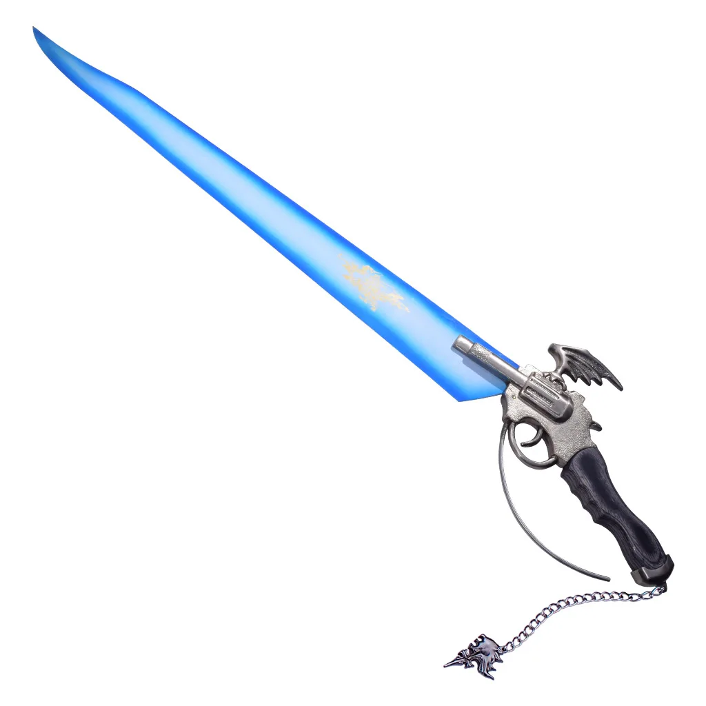 Blue Blade Sword Lionheart Winged Gunblade from Final Fantasy Video Game Probes Sword