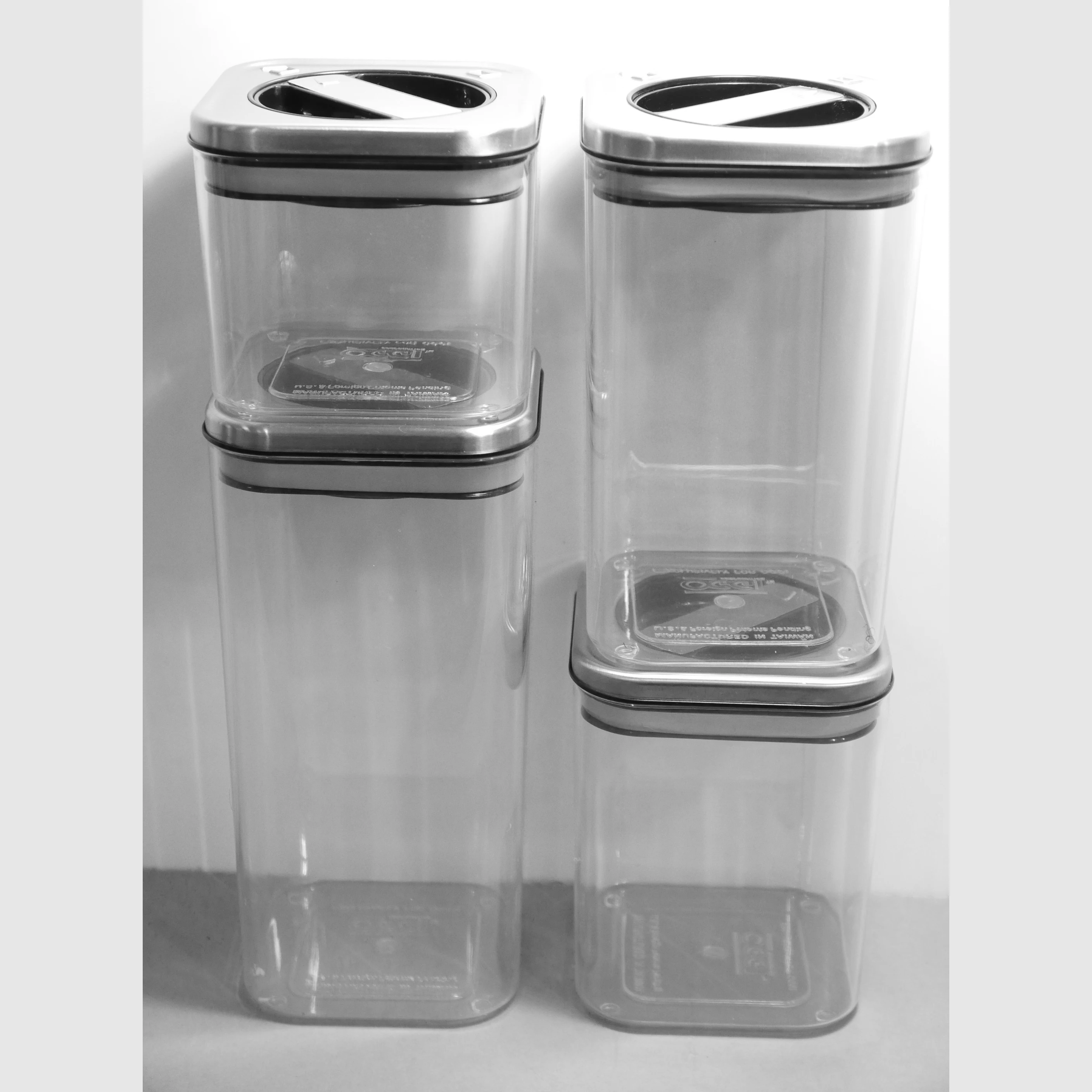 4 Sizes Easy-to-Clean Smart Seal Food Storage Canister Plastic Cereal Storage Packing Airtight Dry Food Storage Container Set