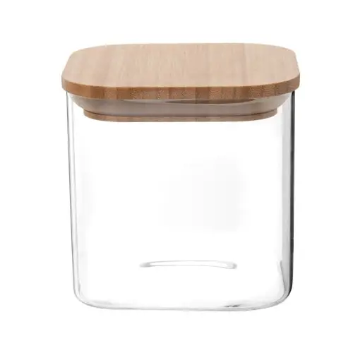 New Design Crystal Clear Oil Jar Glass With Wood Lid Customized Candle Making Jars Premium Quality Home Lightning Decoration