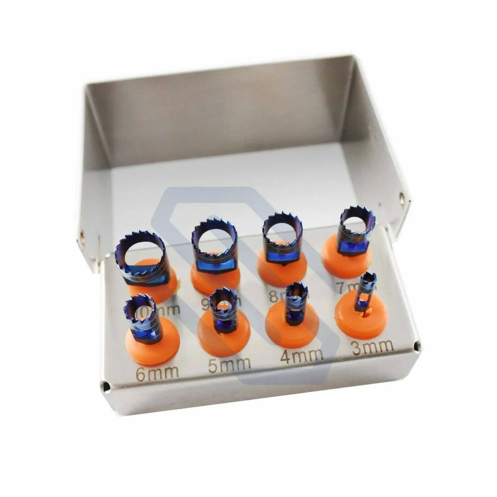 Manual Dental Implant Surgery Trephine Drills Kit Titanium Coated with Stainless Steel Bur Holder for Implant Surgery