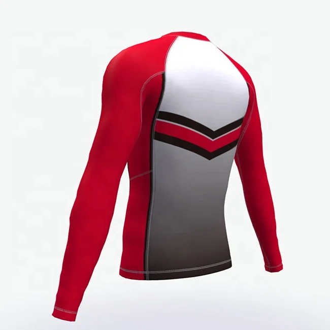 Good quality men plain spandex long selves rash guard wholesale