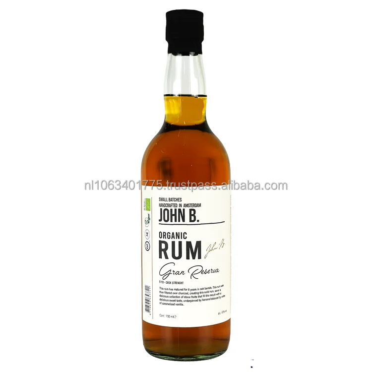 Dark Rum Gran Reserva, 8 y.o., Cask Strength, IBC 1000 liter. Brand John B. Organic Certified