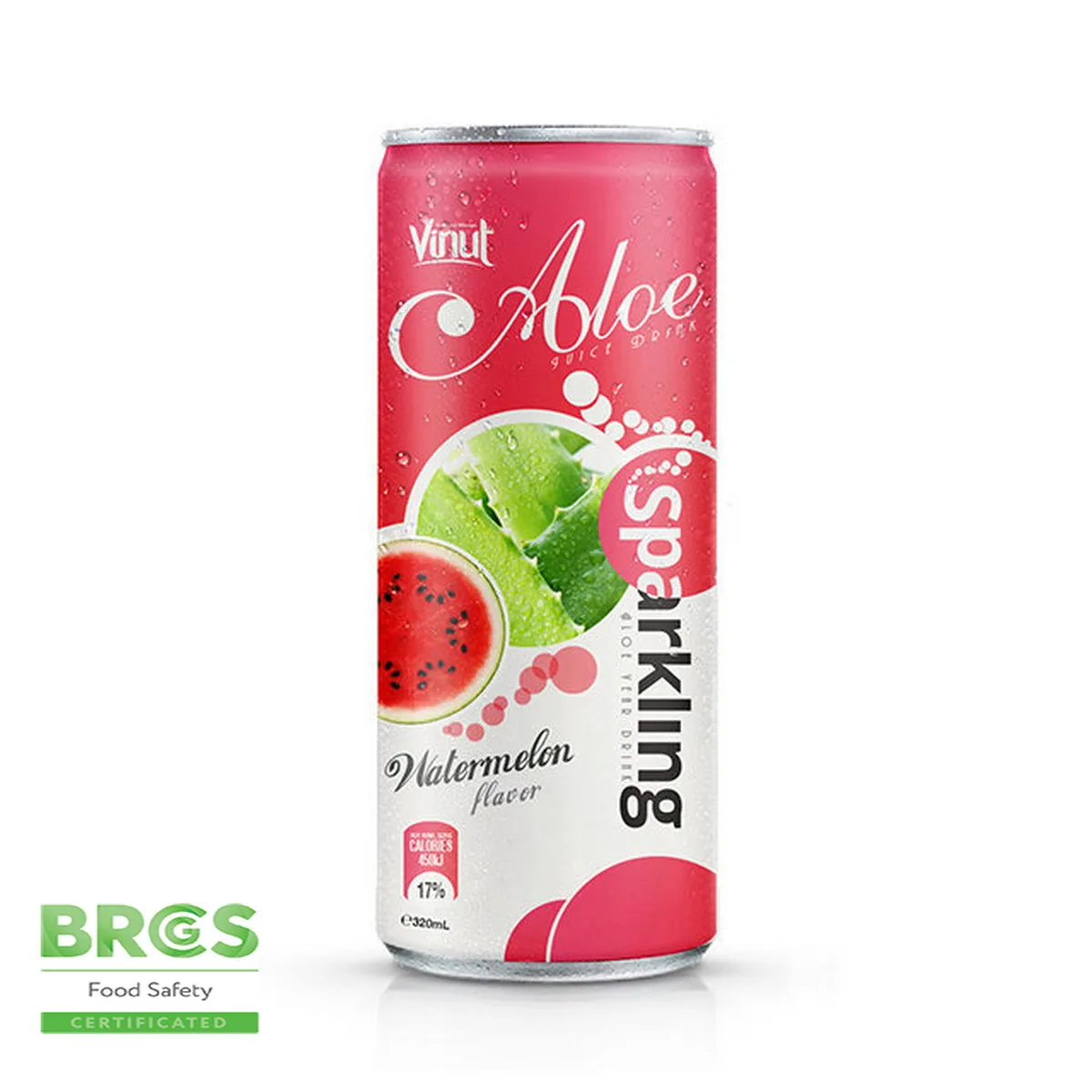 
320ml Canned Sparkling Aloe vera drink with watermelon flavor Suppliers And Manufacturers 