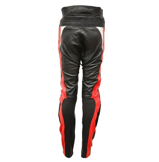 MEN SPEED 7 RED LEATHER COWHIDE MOTORCYCLE MOTOR BIKE JEANS TROUSERS in whole sale rates