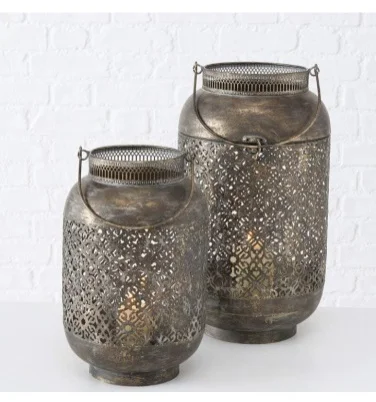 Home Decor Lantern for Wedding Party Baby Shower Holiday Family Gathering Hurricanes Vintage Lacy Lattice Patterned Bellies