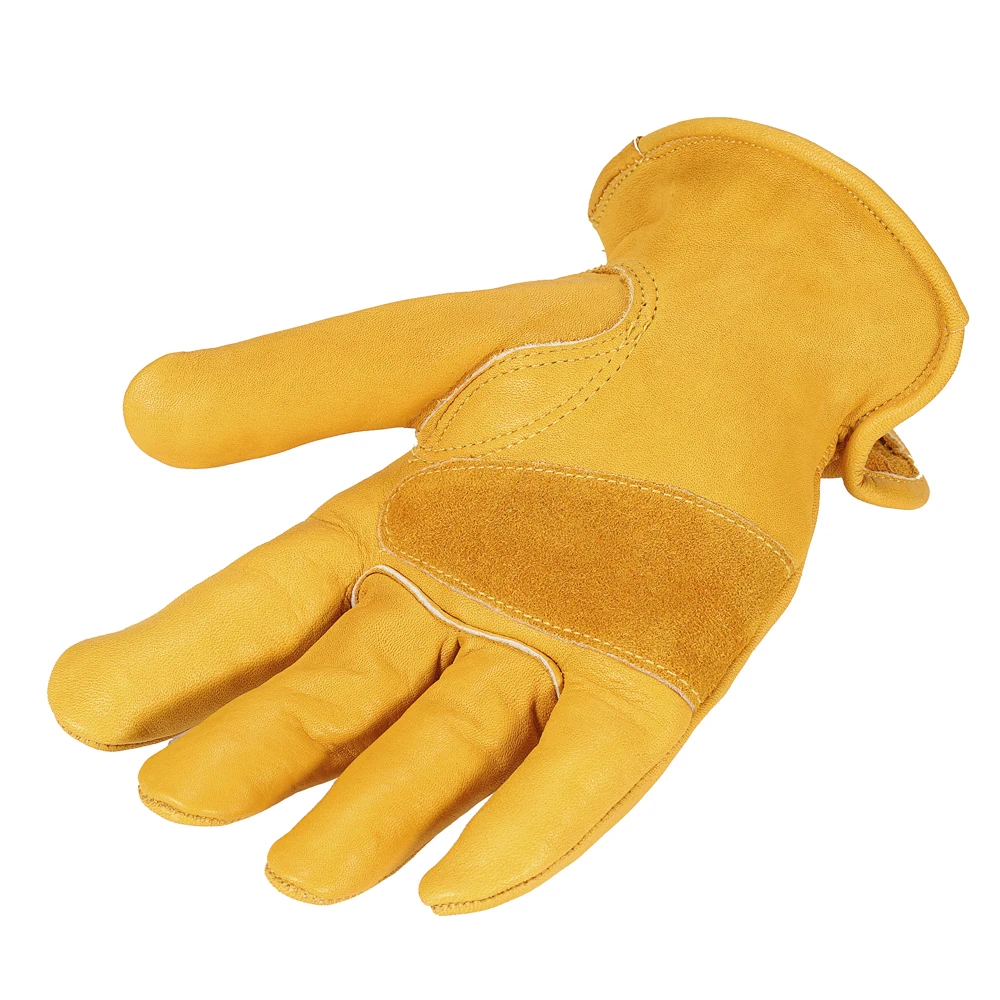 
Grain Goat Leather Wing Thumb Gardening Safety Work Driver Gloves 