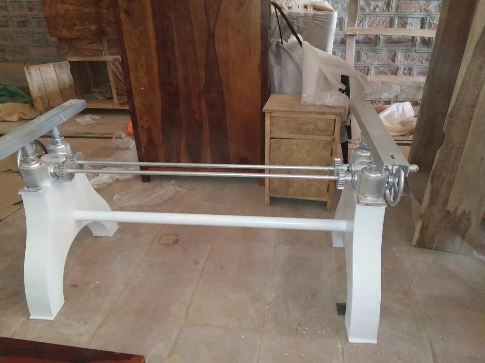 White Hure Crank Table Base, Industrial crank table base