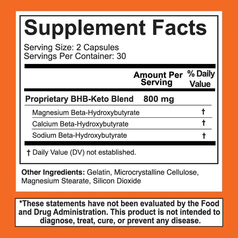 Private Label BHB Salts (White Bottle) 60 capsules  Weight Loss Ketone Supplement For Fat Burning Ketogenic Nutrition