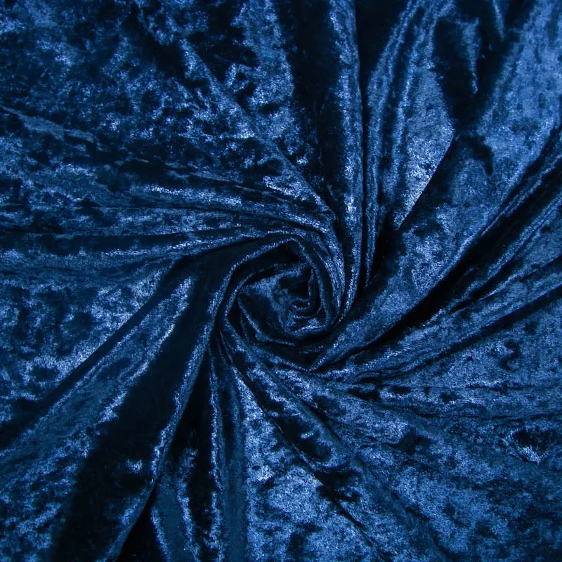 Navy Ice Velvet Poly Spandex 2-Way Stretch Fabric by the Yard - Style 713
