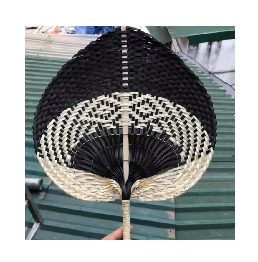 New design Hand woven Straw Cane Rattan Raffia Fan - Straw wedding Fan