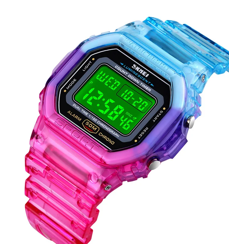  Skmei 1622 Jam Tangan Красочные легкие женские спортивные часы цифровые наручные