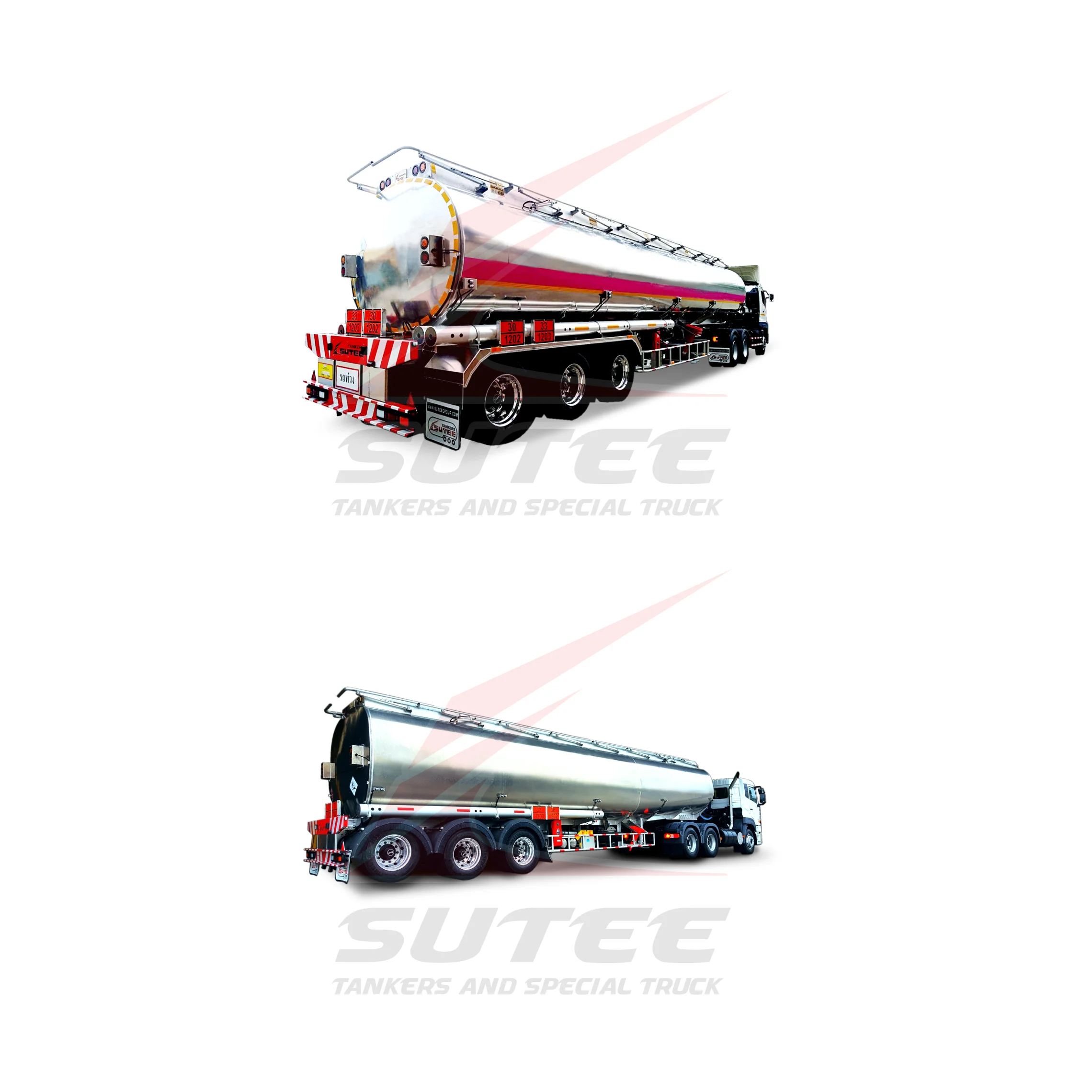 
1- 8 Or Optional Compartments Aluminum Petroleum Tankers 45000L 1-8 Compartments Export From Thailand 