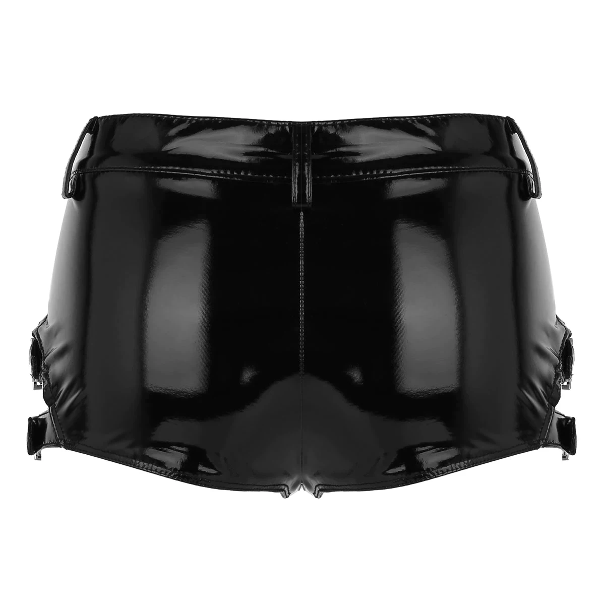 
Black Womens Shiny Leather Short Pants Hot Low Rise Pole Dance Latex Shorts Clubwear Rave Sexy Panties Zipper Mini Booty Shorts 