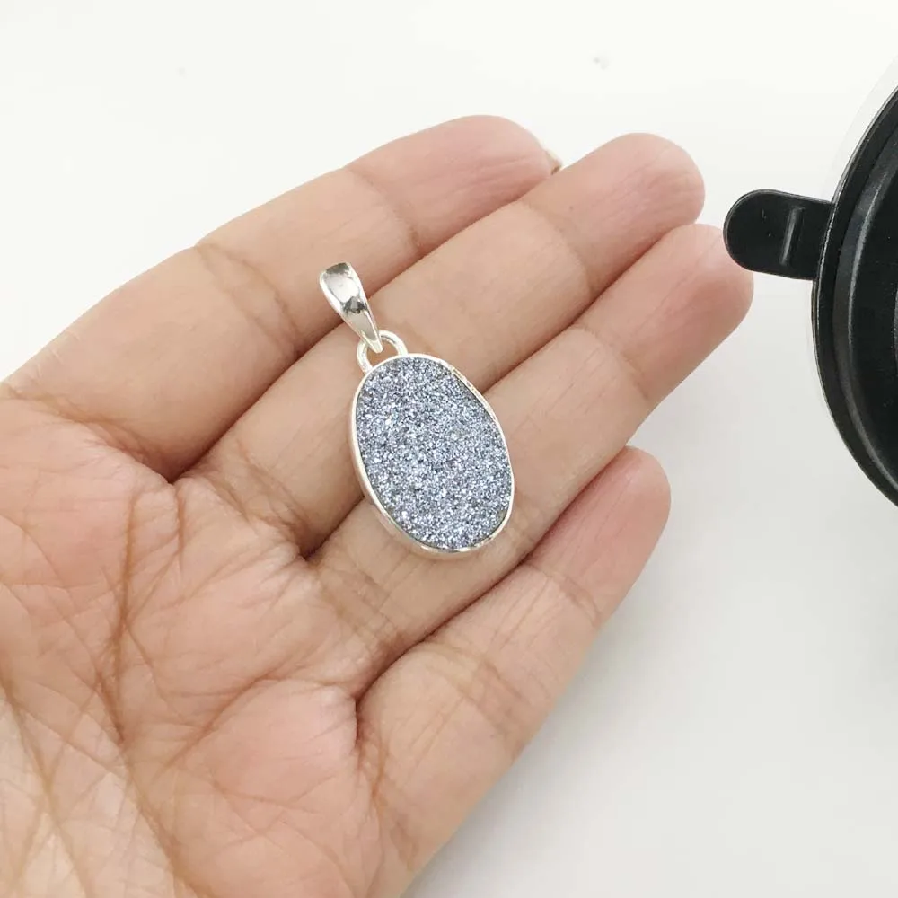 Titanium Druzy Gemstone 925 Sterling Silver Pendant Stylish And Fashionable Pendant Wholesale Handmade Excellent Quality Pendant