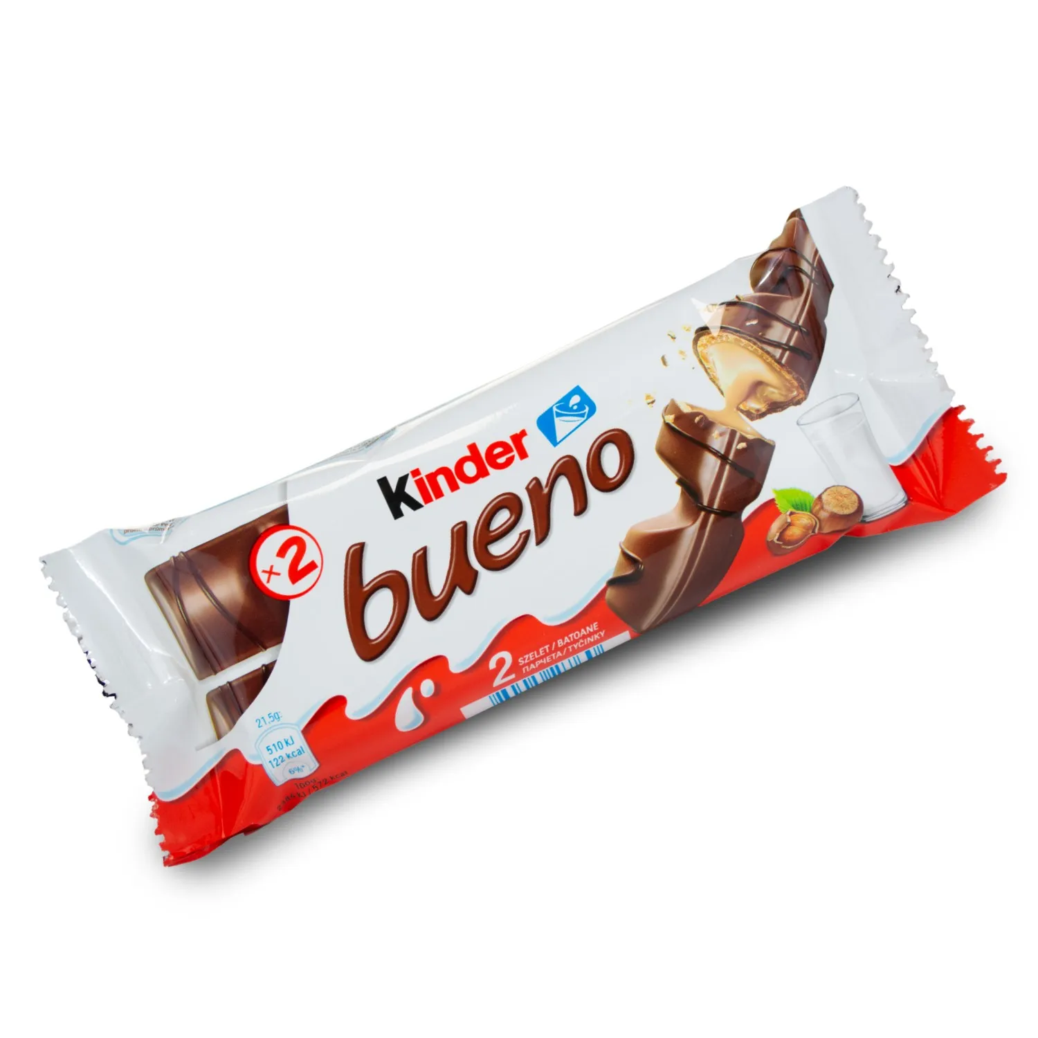 KINDER BUENO WHITE 2 bars per Pack, Full Box Of 2 x 30 x 43g, Very Long Expiry