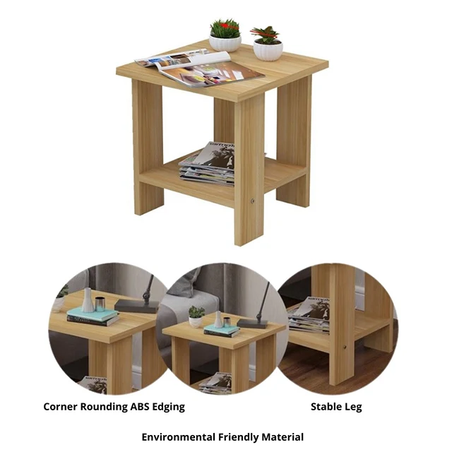 Топовый однотонный стол из тикового дерева, простой многофункциональный боковой столик для спальни, гостиной и семейного зала