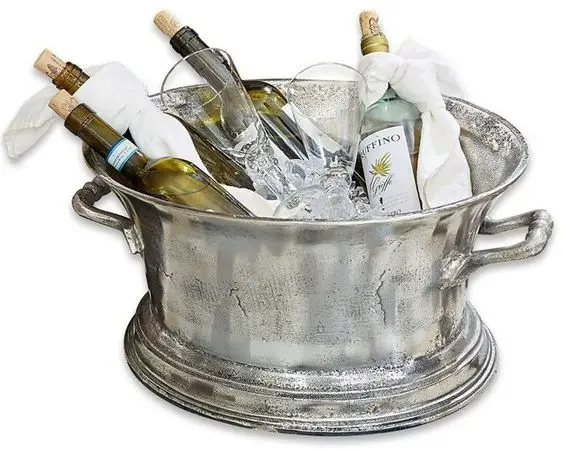 Custom Design Stainless Steel Ice Bucket Silver Polished Finishing Design For Bar & Restaurant And Indoor Home Decor