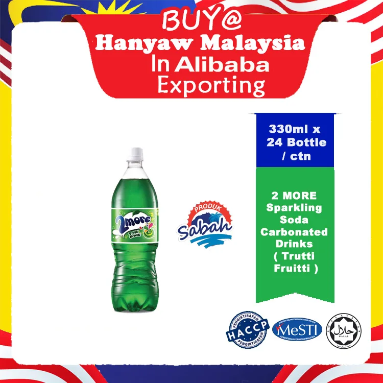 [Malaysia] Fast Shipping + Halal Certified 2 More Sparkling Soda Carbonated Drinks Trutti Fruitti  ( 330 ml x 24 Bottle / Ctn)