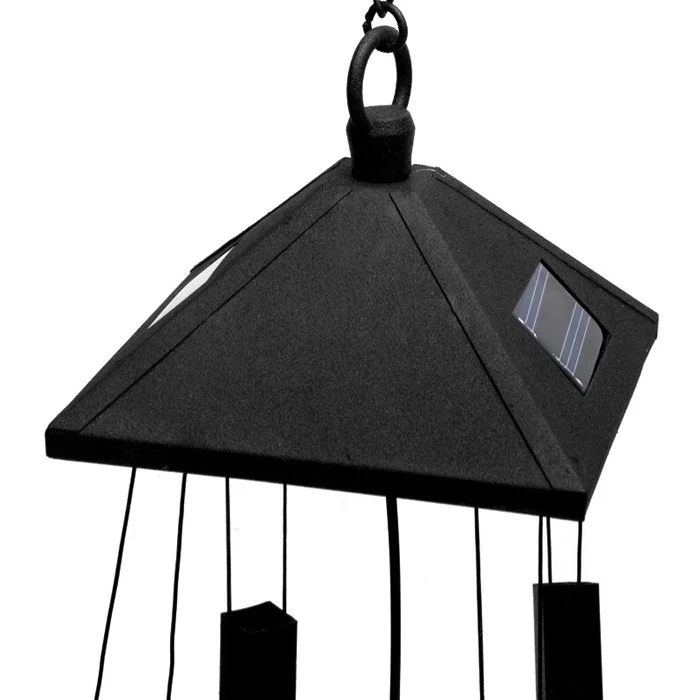 Outdoor Garden Window decoration wind chime Solar powered Changing colors wind chime with metal tube