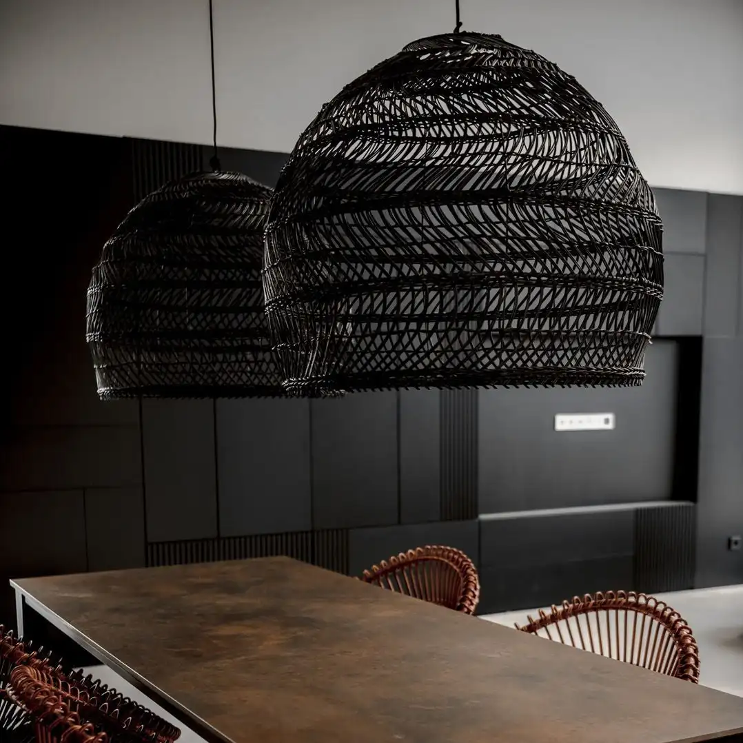 Design Basket Rattan Woven Pendant Light Shades