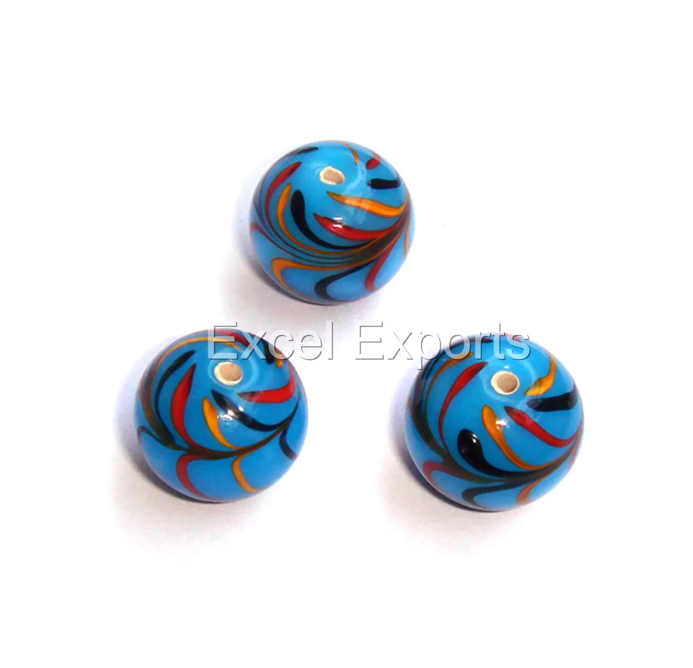 Round Glass Beads 12mm  Fancy Beads Lampwrok Glass Beads from wholesale supplier Excel Exports