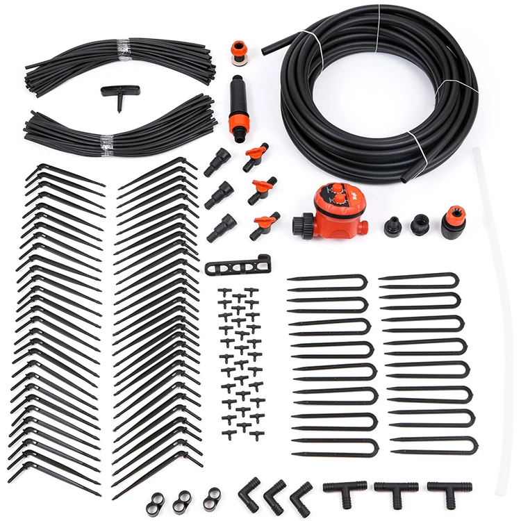 Great quality drip irrigation set for 30 or 60 plants with a timer, drip irrigation kit