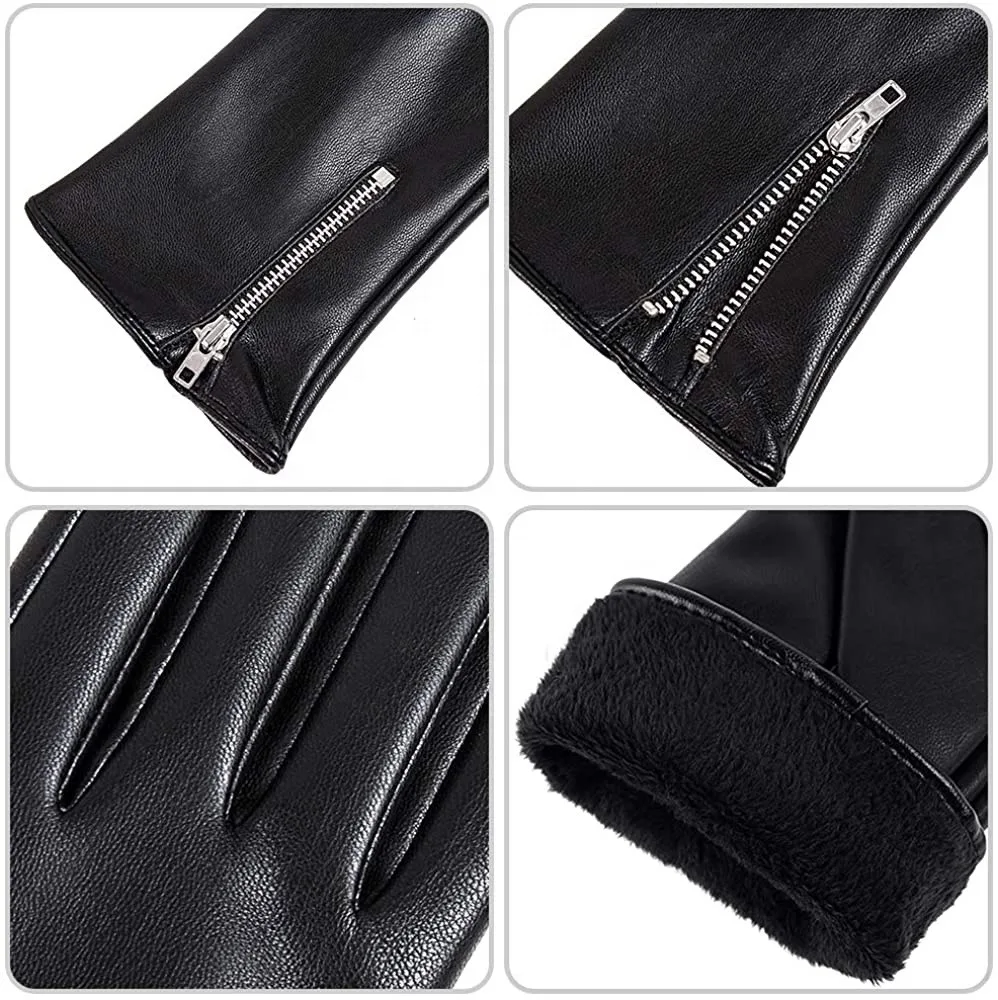 high-quality luxury, soft Winter Leather Gloves for Women, Touchscreen Texting Warm Driving Gloves