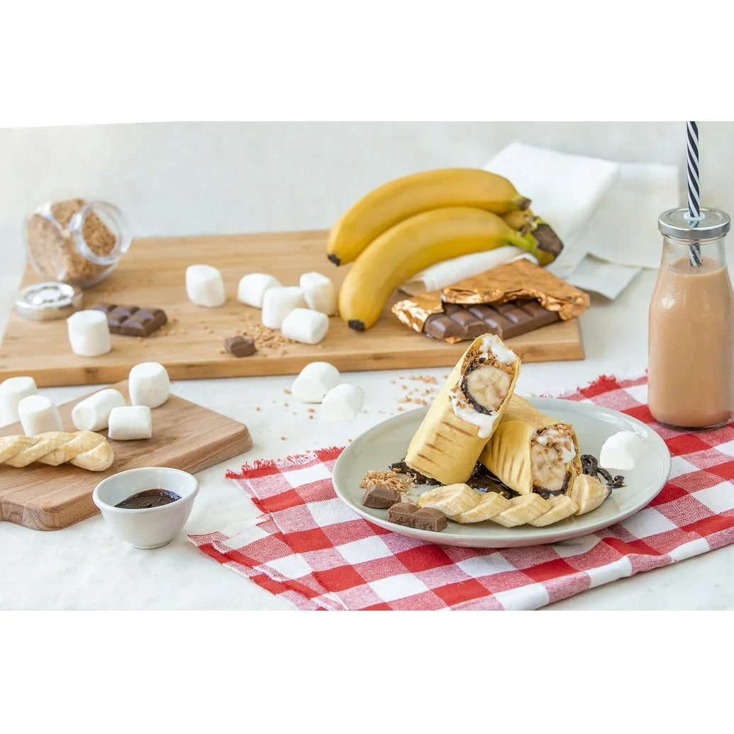 Singapore Sweet and Salty Taste Frozen Style Ready to Eat Chocolate Banana Microwavable Wraps For Children And Adults