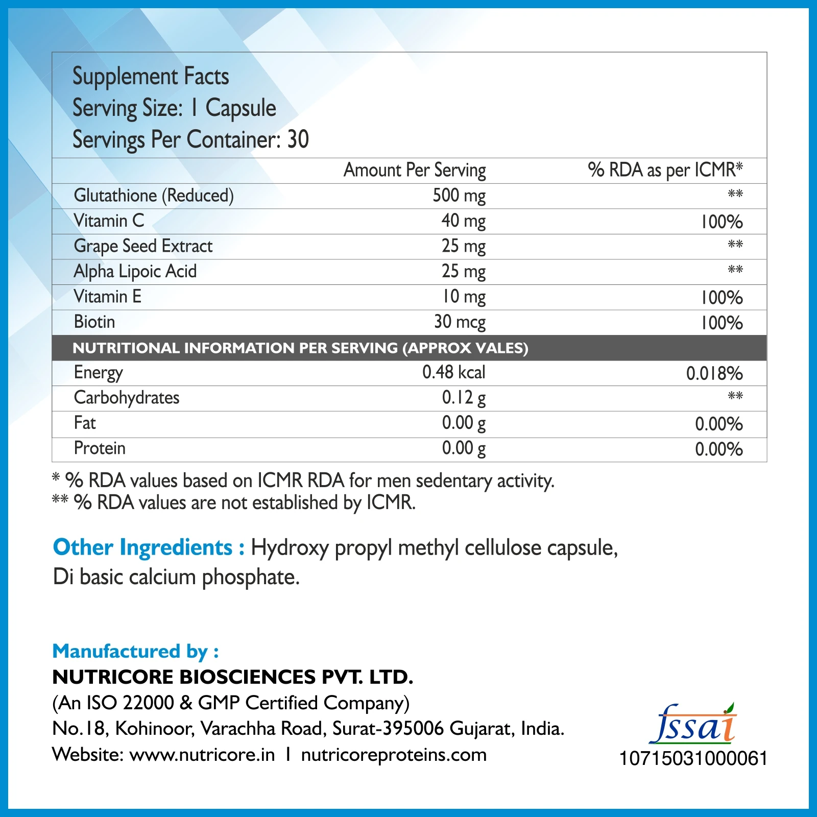 Hot Selling Glutathione Skin Whitening Capsules at Attractive Price