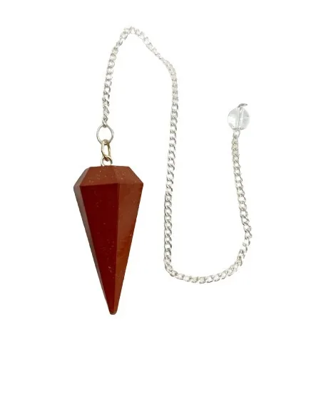 Best Selling 6 Faceted Red Jasper Crystal Dowsing Pendulum Beautiful Red Jasper Gemstone for Wholesale for Craft Gifts Souvenirs