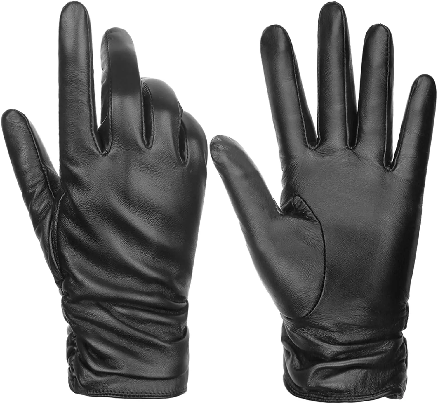 Genuine Leather Winter Driving Gloves Unisex Sheepskin Winter Leather Gloves for Men Women High Quality Luxury Sheep Leather