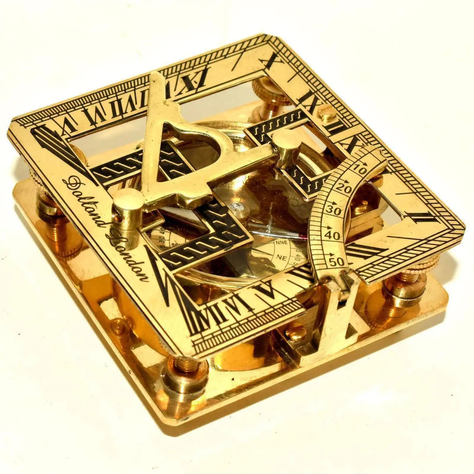 Brass Sundial Compass Marine Working Pocket Style Collectible Decorative