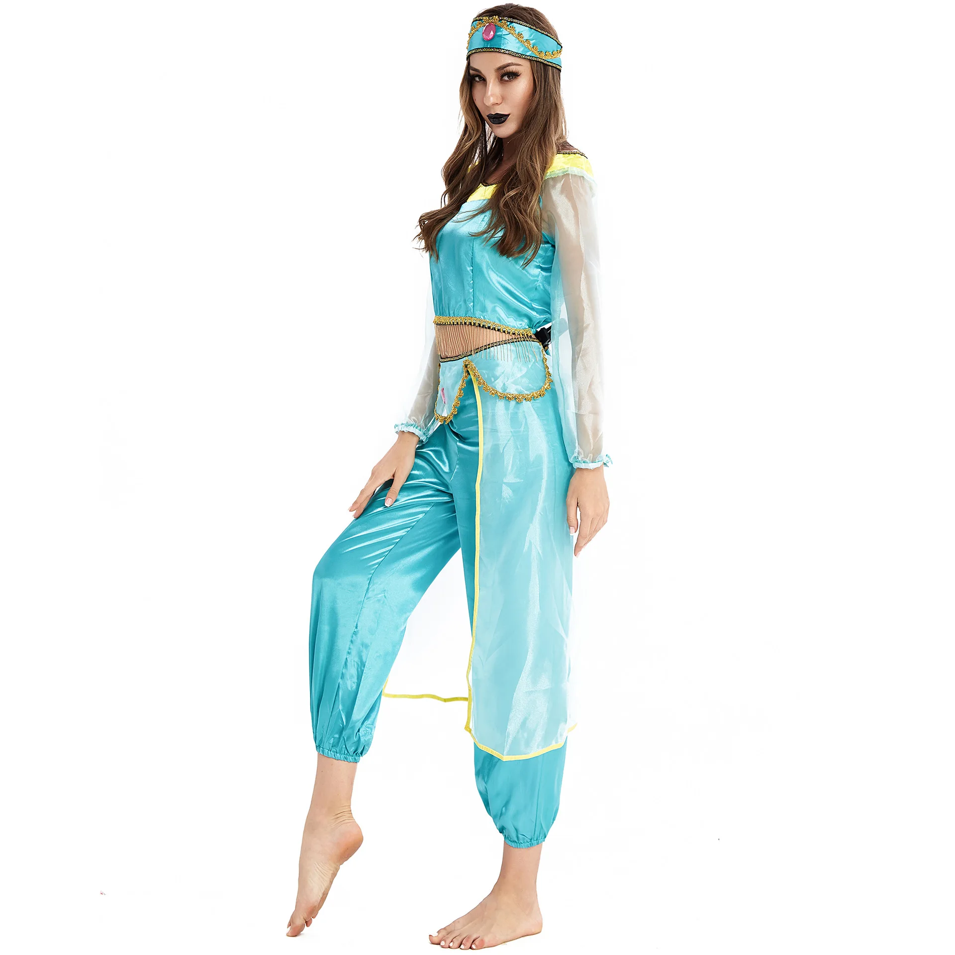 2021 Aladdin Magic Lamp Jasmine original Cheap Princess Sexy Womens Halloween Costume
