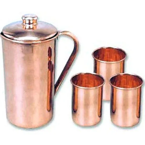 copper jug and glasses copper water jug embossed copper jug ( 1 l.)