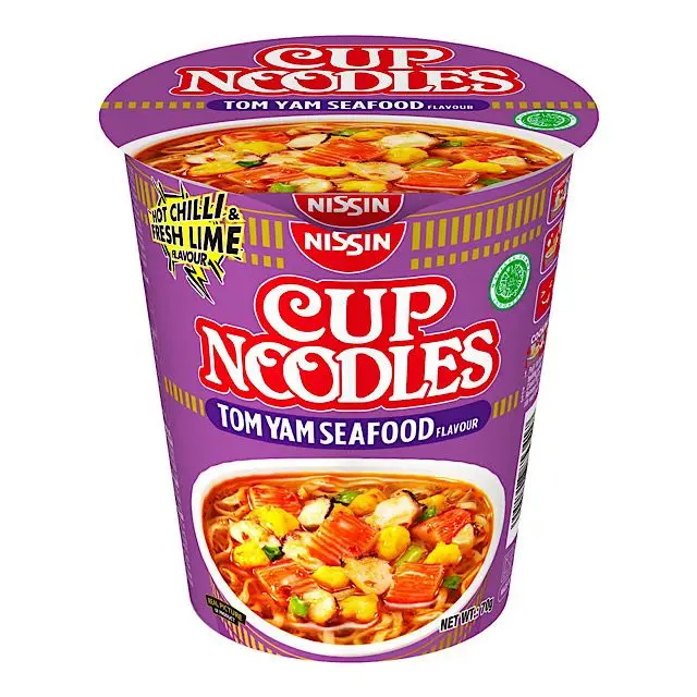 TOP SELLING NISSIN CUP INSTANT NOODLES TOMYAM SEAFOOD  (HALAL) JAPANESE CUPINSTANT NOODLES 70g HOT CHILLI AND FRESH LIME FLAVOUR