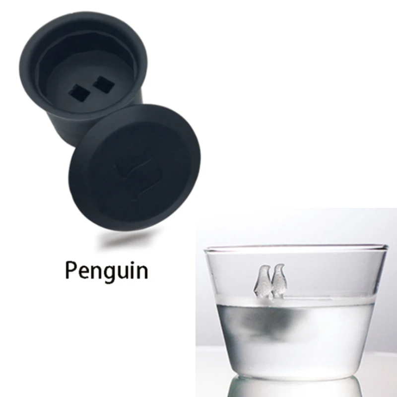 PB15 Polar Bear Penguin Sphere Ice Mold Bear Creative Silicone Ice Cube Maker 3d Three-dimensional Sculpture Polar Animals Ice M