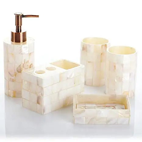 Low cost luxury bath accessories mother of pearl products wholesale