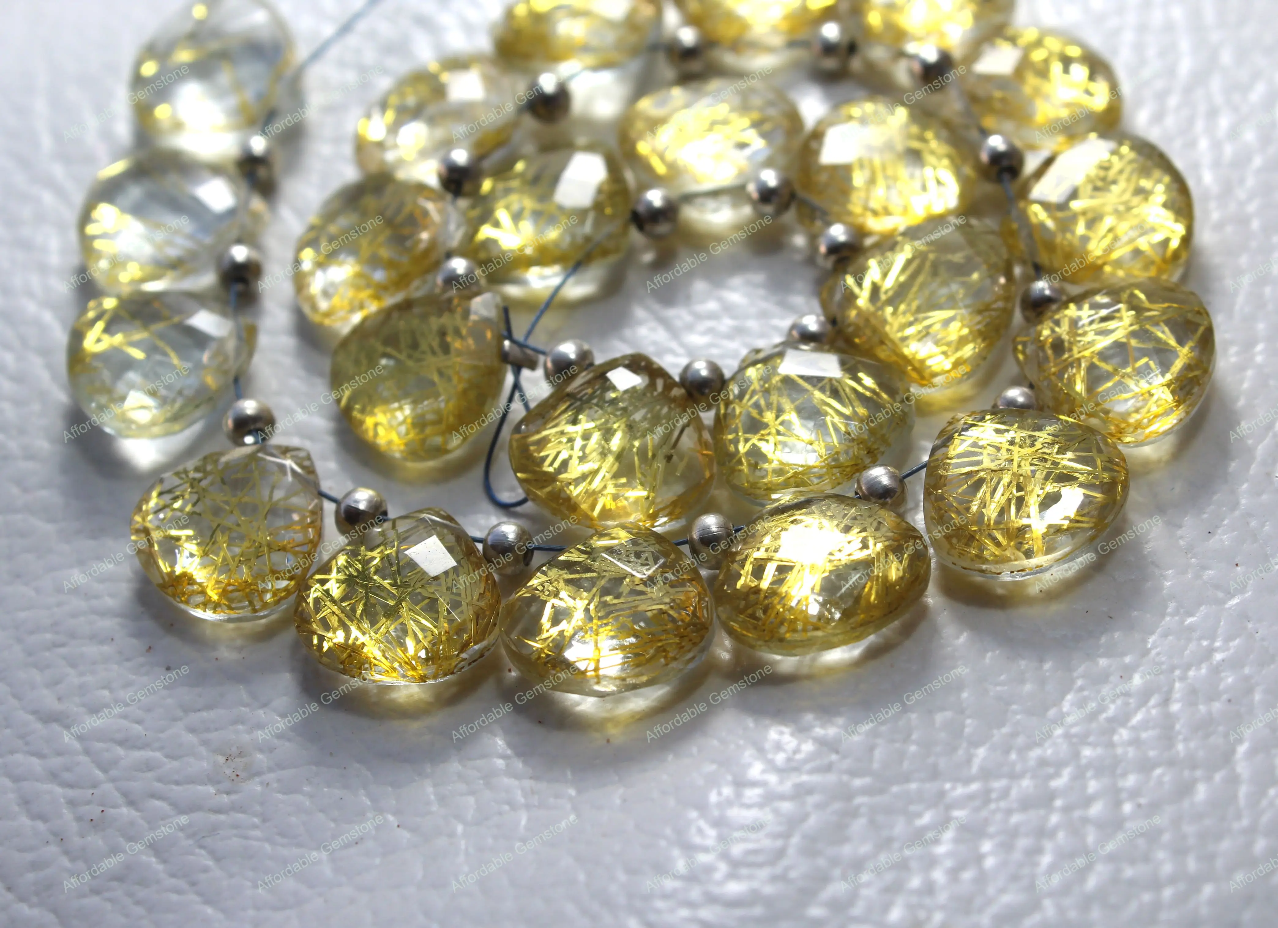 Медный Рутиловый драгоценный камень в форме сердца граненый ювелирные изделия полированные драгоценные камни Размер 12x12 мм