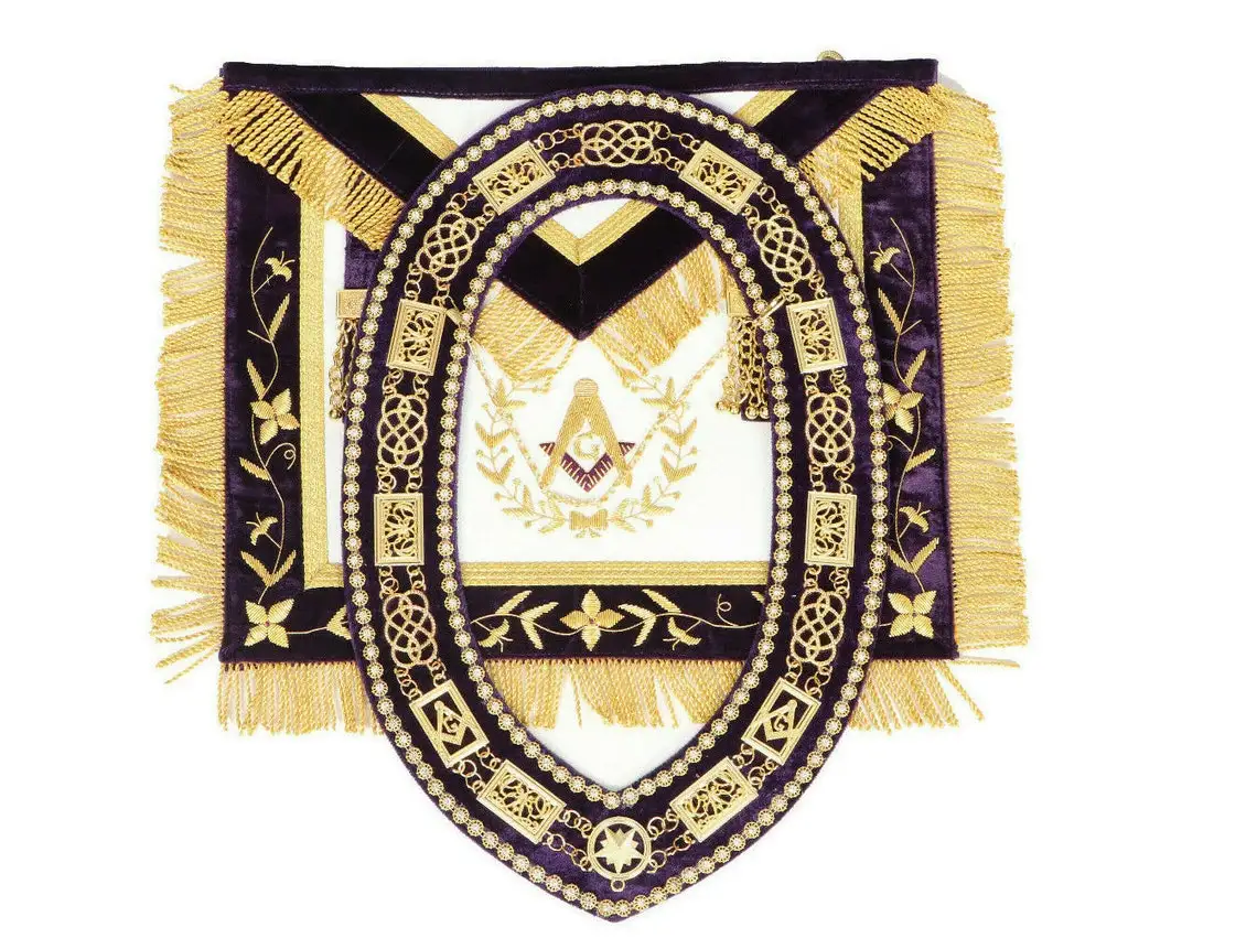 Масонский Большой Домик мастер каменщик фартук 100% овечья кожа с цепочным воротником