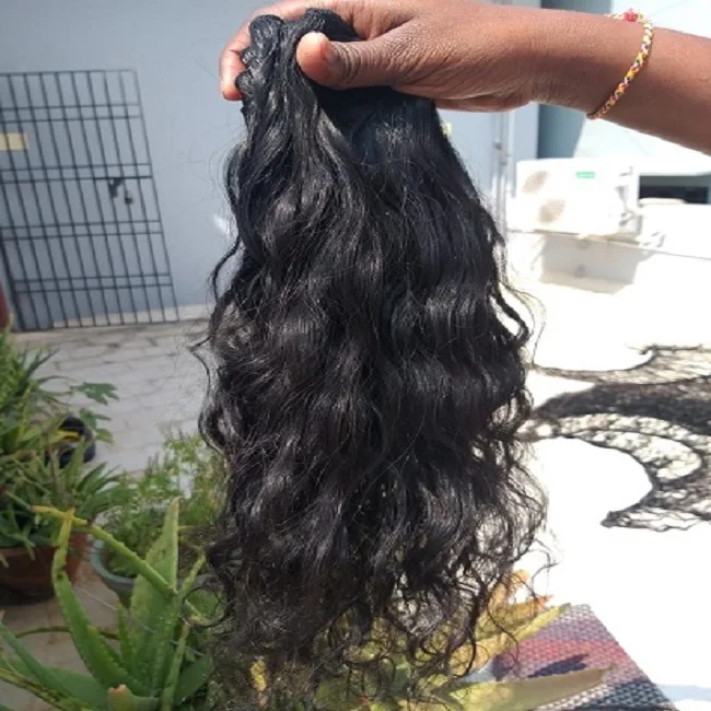 Raw Indian Hair Directly From India Remy Virgin Wavy 100% Human Hair Extensions Weave Unprocessed Cuticle Aligned Hair Bundles