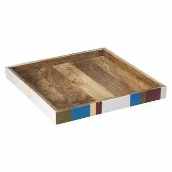 Эмалированный деревянный поднос с ручкой сервировочный для дома кухни и отеля декоративный прямоугольный экономичная распродажа