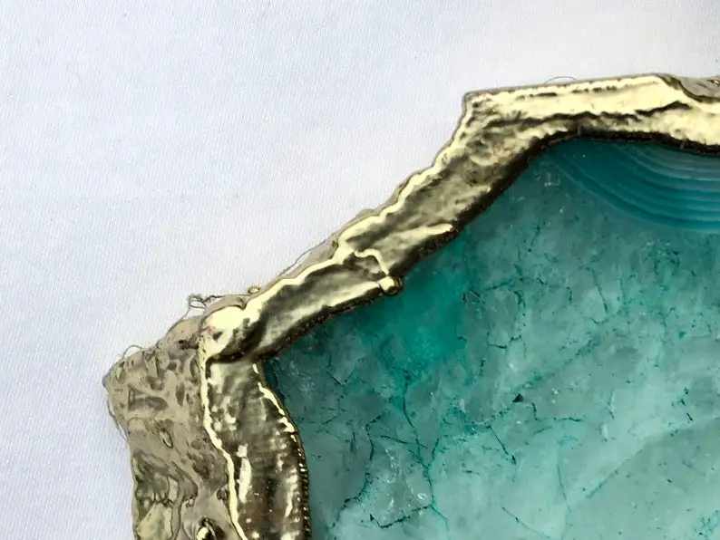 LARGE GREEN AQUA AGATE CHEESE PLATTER / PREMIUM GREEN AGATE TRAY COASTER OR SIGN BOARD / AQUA AGATE COASTERS AND SERVING TRAYS