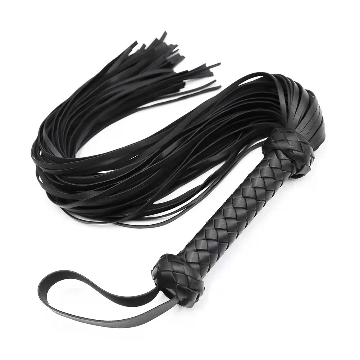 Adult sex toy SM Tonal sex toy Slave stimulate black and red leather tassel whip
