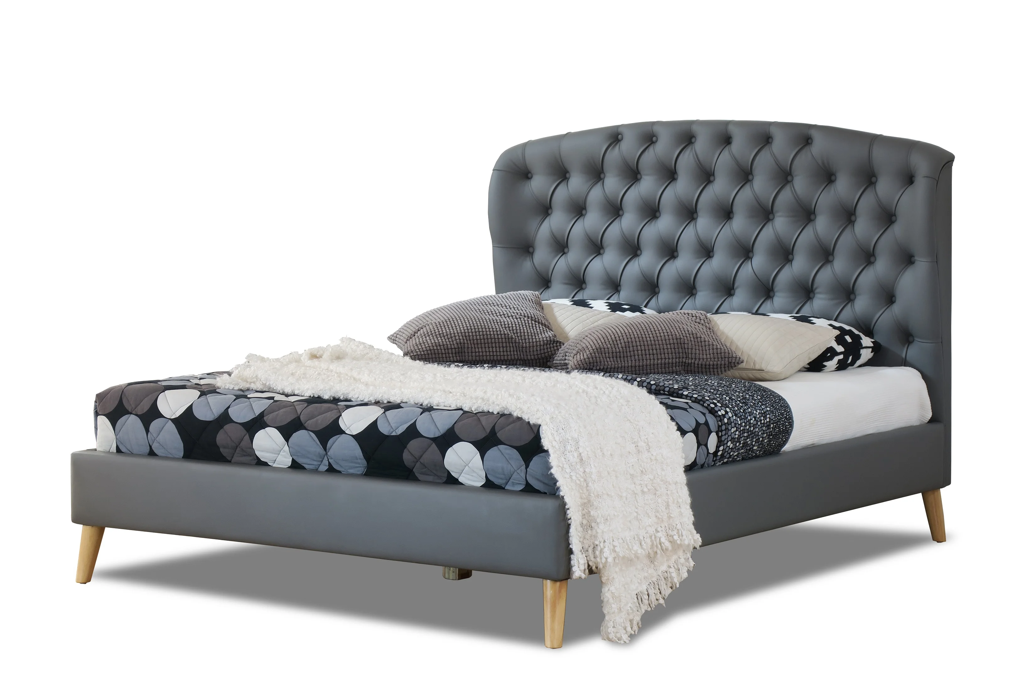 Luxurious bed frame of Malaysia 2019 Havana  Chesterfield Tufted fabric Beds