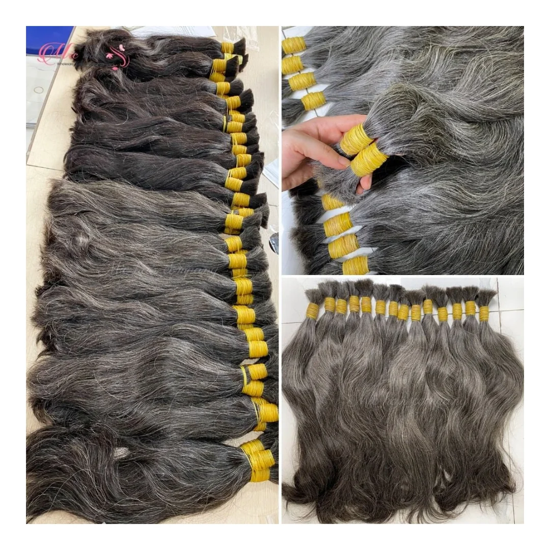 Top Quality Human Remy Bulk Extension Raw Cuticle Aligned Hair Black Human Hair