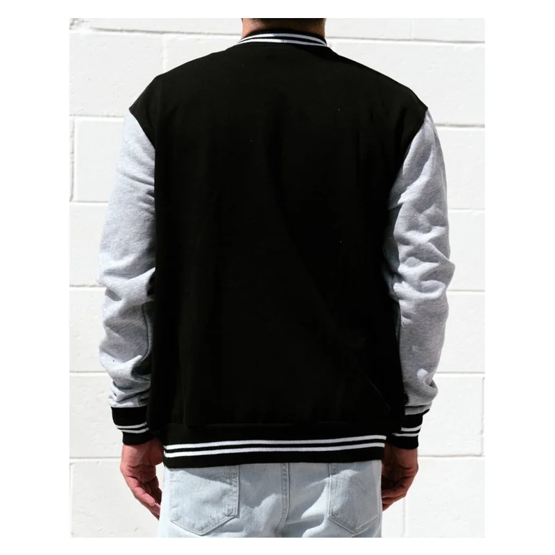 Custom Best Quality Black Wool Varsity Jackets With High Quality Fleece Custom Wool Jacket