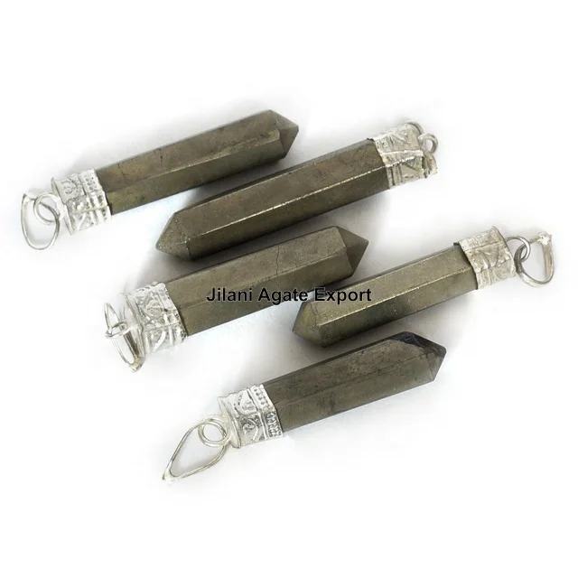 Buy Premium Quality Natural Pyrite Stone Pencil Pendants For Fashionable Uses Wholesale | Buy Jilaniagate