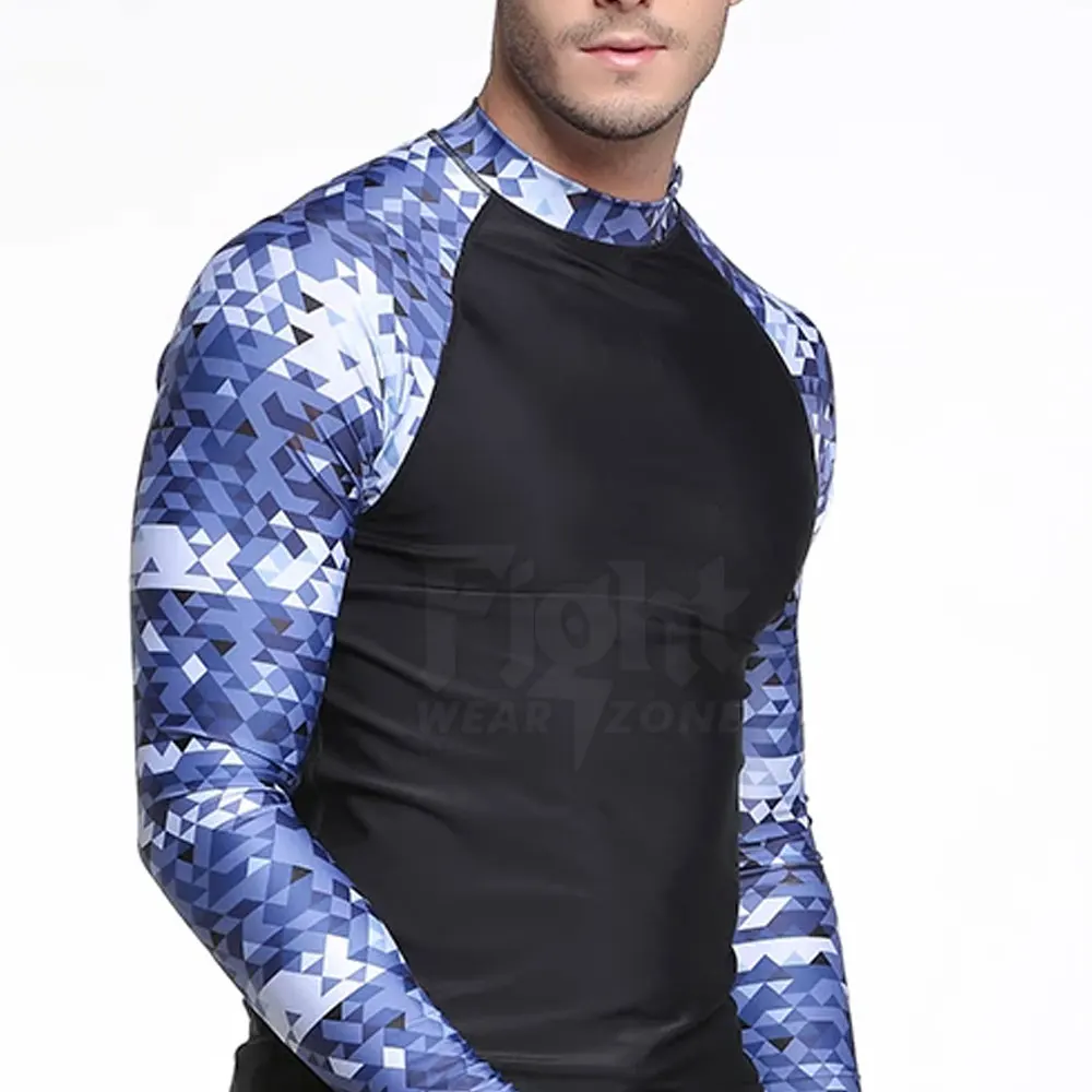 Изготовленные на заказ мужские топы с сублимационной печатью для защиты от УФ-лучей