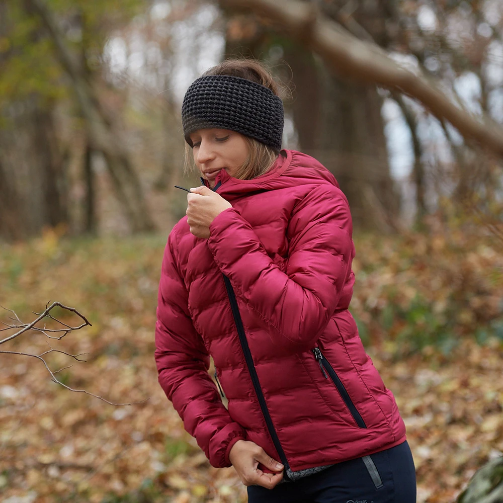 Winter high quality down puffer jacket warm hooded zipper ladies eco down jacke